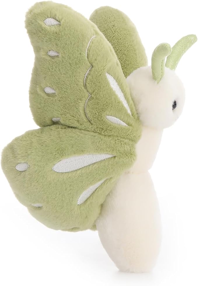 Apricot Lamb Matcha Butterfly Stuffed Animals for Kids, Soft Cute Plush Toys for Baby Girl and Boy, 7.5 Inches