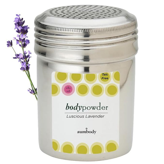 Sumbody Pure Arrowroot Natural Organic Lavender Body Powder (4oz) Talc Free Cornstarch Free, Sweat Absorbing After Shower Body Deodorant, Dusting Powder, Baby Powder Travel Size, Men, Women, Teens