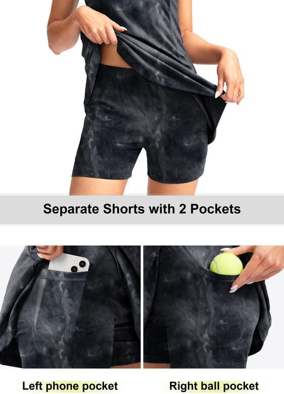 Viodia Women's Tennis Golf Dress with Shorts | Active, Exercise, Workout, Sports, Athletic, Dresses for Women, with Zipper Pockets