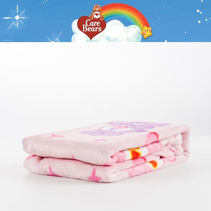 Care Bears Love-A-Lot & Share Bear Kids Throw Blanket, Super Soft Silk Touch, 40" x 50", (Officially Licensed Product) by Franco