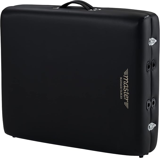 Master Massage 30" Roma Therma Top Heated Portable Massage Table, Wide Salon Spa Beauty Facial Bed with Adjustable Heating System, Face Pillow, and Carrying Bag (Black)