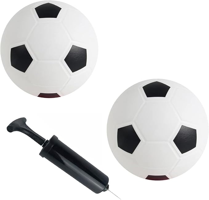 Sports Balls with Hand Pump for Kids and Toddlers - (Pack of 2) 6-Inch Diameter Rubber Sport Ball Set Includes Soccer Ball Basketball for Fun Outdoors and Backyard