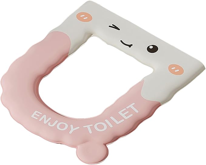 Thick Toilet Seat Cover, Kids Toilet Seat Covers For Bathroom, Waterproof Washable Eva Toilet Cushion Seat Warmer, Soft Close Toilet Seat Cushion For Seniors, Pressure & Pain Relief Comfort (Pink)