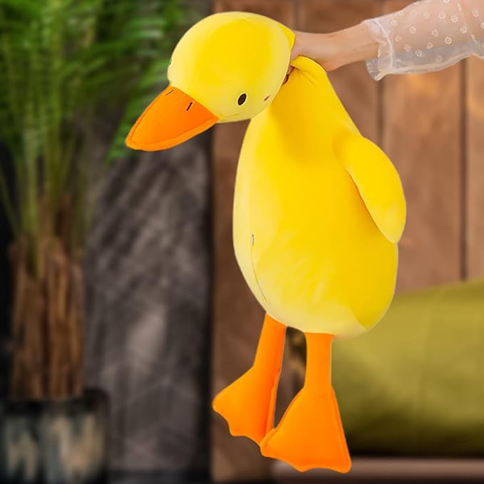 Duck Plush Pillow Stuffed Animal Toy, Cute Giant Goose Plush Duck Stuffed Animal,Super Soft Hugging Pillow for Kids Bedding (Yellow,33.4 in)
