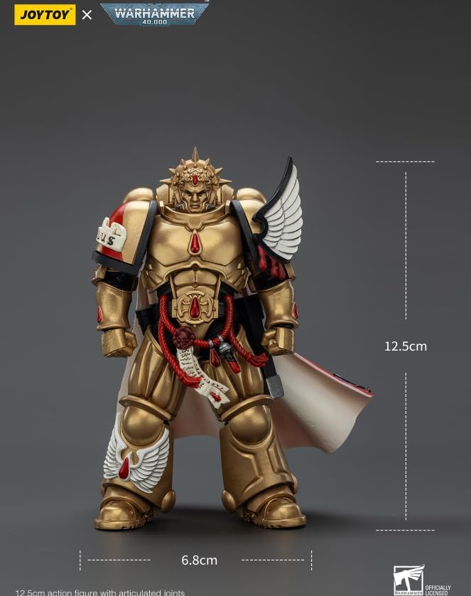 JOYTOY Warhammer 40K Blood Angels Captain with Heavy Bolt Pistol & Power Sword 1:18 Scale Action Figure Mecha Joy Toy Collection Model 4.92in
