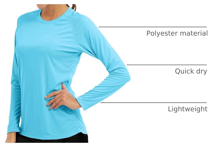 MAGCOMSEN Women's Long Sleeve Shirts UPF 50+ Sun Protection Shirts for Hiking Fishing Workout Rash Guard