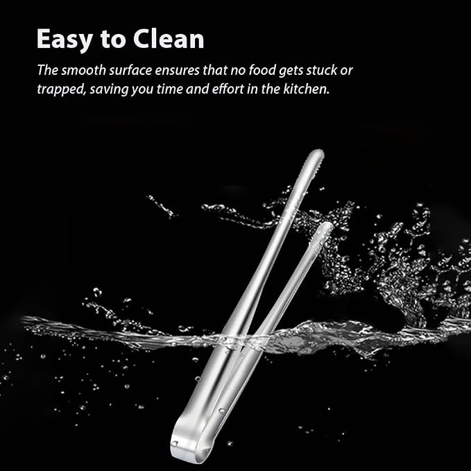 2 Pcs Korean BBQ Tongs Kitchen,Stainless Steel Meat Grill Tong For Cooking Portable Kitchenware Grill Tongs for Home Outdoor Steak Salad Food