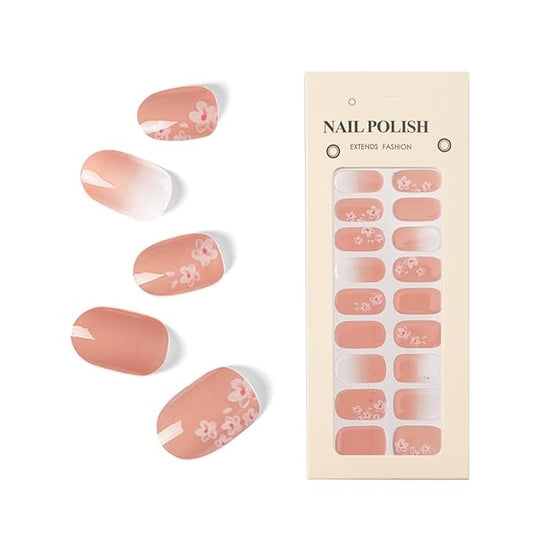 Nail Stickers 20 Pieces Full Wraps Nail Polish Strips, Self-Adhesive Gel Nail Art Decals for Women Girls