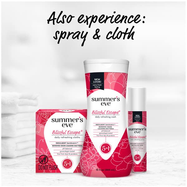 Summer's Eve Blissful Escape Daily Refreshing Feminine Wash, Removes Odor, pH balanced, 15 fl oz. (Pack of 2)