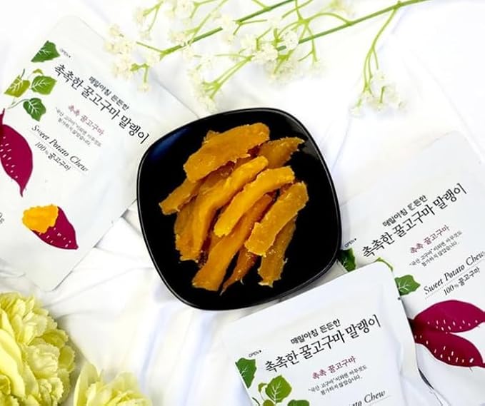 HELLO KFOOD HANWOOL Korean Sweet Potato Snack Variety – 5-Pack, Sticks, Chews & Ready-to-Eat Natural Snack (Sweet Potato Sticks)