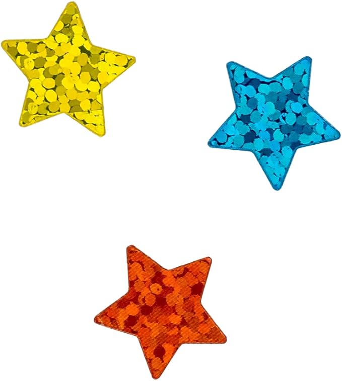 Storm&Lighthouse 600 x Star Stickers Rainbow Stickers Stars Mini Teacher Reward Stickers Scrapbook Stars for Crafts Glitter Art and Craft Classroom Resource (Rainbow)