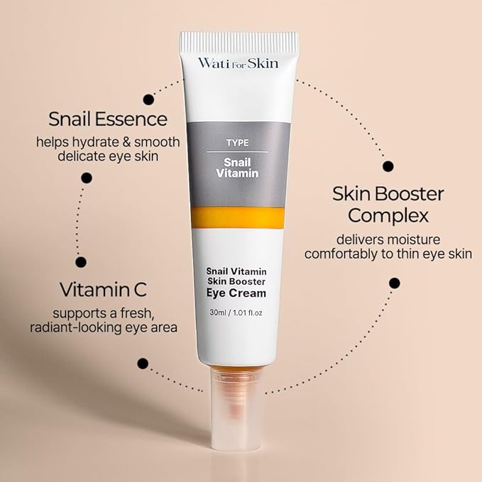 Snail Vitamin Skin Booster Eye Cream – Firming & Hydration for Delicate Eye Area – Vitamin-Enriched, Soothing, and Moisture-Locking Care, Korean Skin Care (30ml / 1.01 Fl Oz)