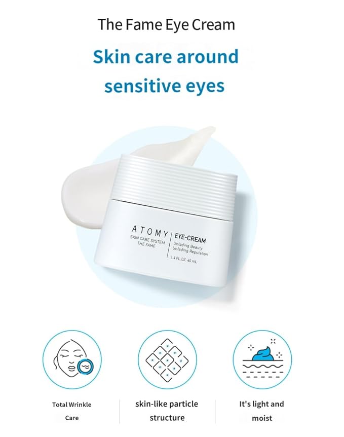 A.t.o.m.y The Fame Eye Cream – Meticulously Crafted K-Beauty Under-Eye & Facial Moisturizer with Panthenol, 5-Layer Hyaluronic Acid & Ceramide for Soft, Supple, Firm-Looking Skin (40 mL / 1.4 fl oz)
