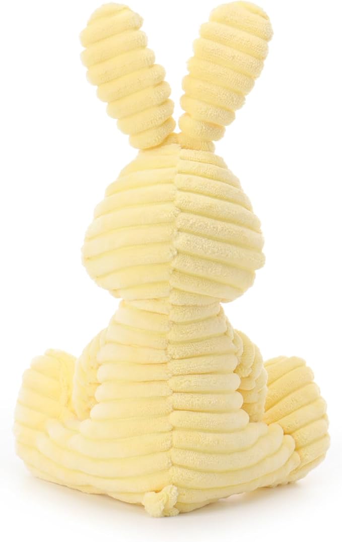 Apricot Lamb Yellow Corduroy Bunny Stuffed Animals for Kids, Soft Cute Plush Toys for Baby Girl and Boy, 9 Inches