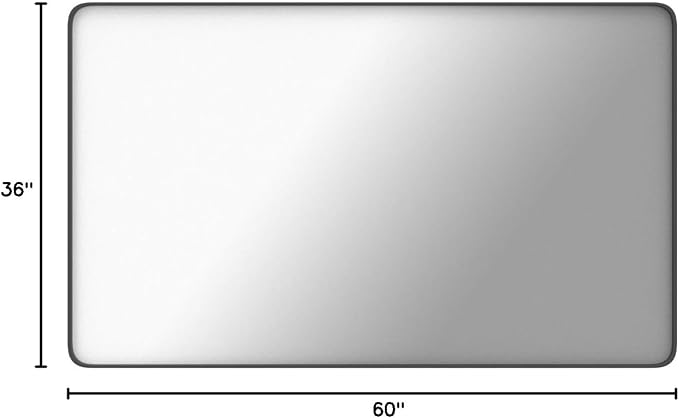 LOAAO 60X36 Inch Black Bathroom Mirror Metal Framed | Rounded Rectangle, Matte Black Bathroom Vanity Mirror, Anti-Rust, Tempered Glass, Hangs Horizontally or Vertically