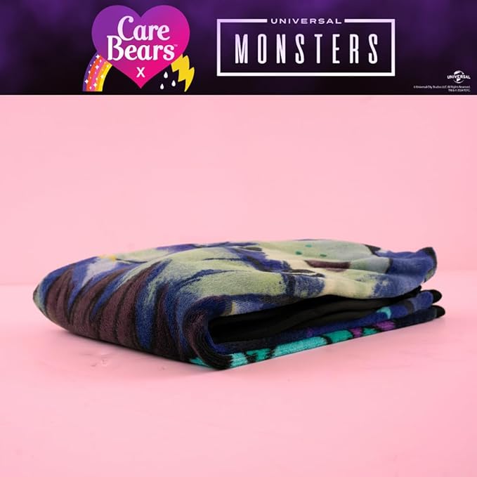 Care Bears X Universal Monsters Frankenstein Bedding Super Soft Plush Throw, 46 in x 60 in, (Officially Licensed Product) by Franco Collectibles