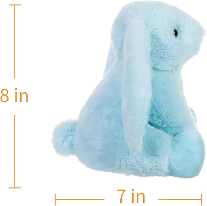 Apricot Lamb Toys Plush Light Blue Bunny Rabbit Stuffed Animal with Fluffy Soft Ears (Light Blue Bunny, 8 Inches)