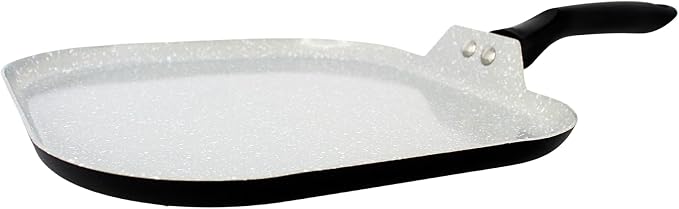 IMUSA 10.5 Inch Premier Cera Aluminum Speckled Gray Ceramic Square Grill | Ideal for Pan Frying and Sautéing