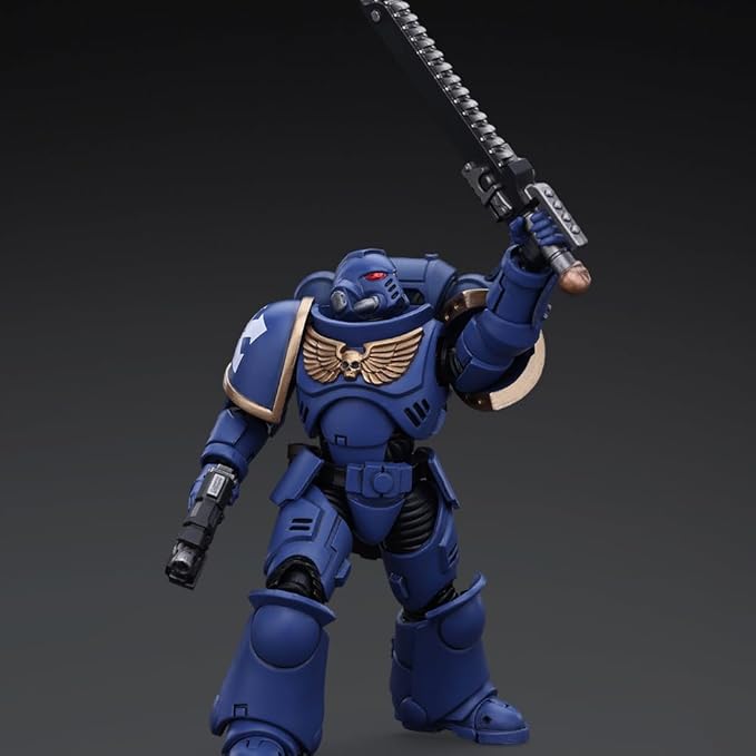 JOYTOY Action Figure 1/18 Warhammer 40,000 Space Marines Ultramarines Outriders Brother Catonus Collection Model Birthday Gifts 4.8 Inches