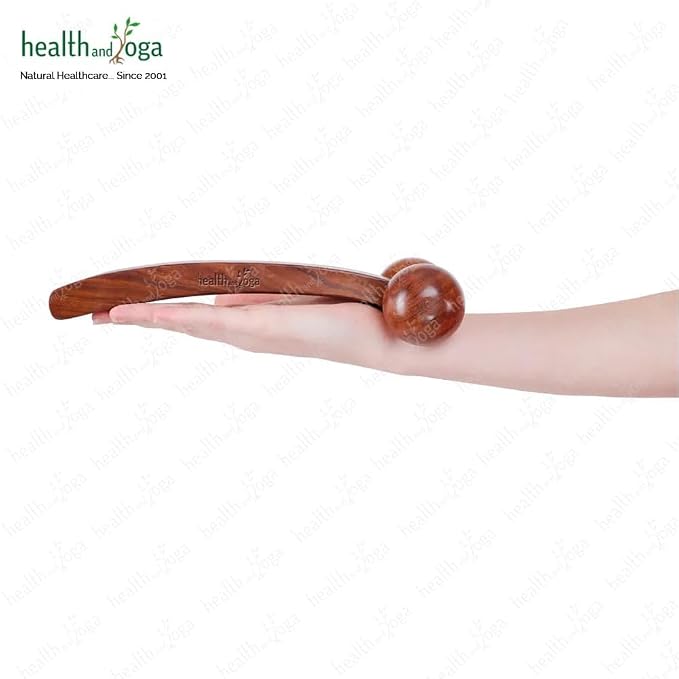 SoulGenie HealthAndYoga™ NatureSooth Wooden Massage Roller – Wood Therapy Massage Tools – Handheld Calf and Leg Massager, Back and Shoulder Massager and Full Body Massager