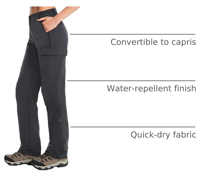 Moosehill Women's Hiking Pants Lightweight Quick Dry Water Resistant Cargo Travel Work Summer Pants for All Seasons