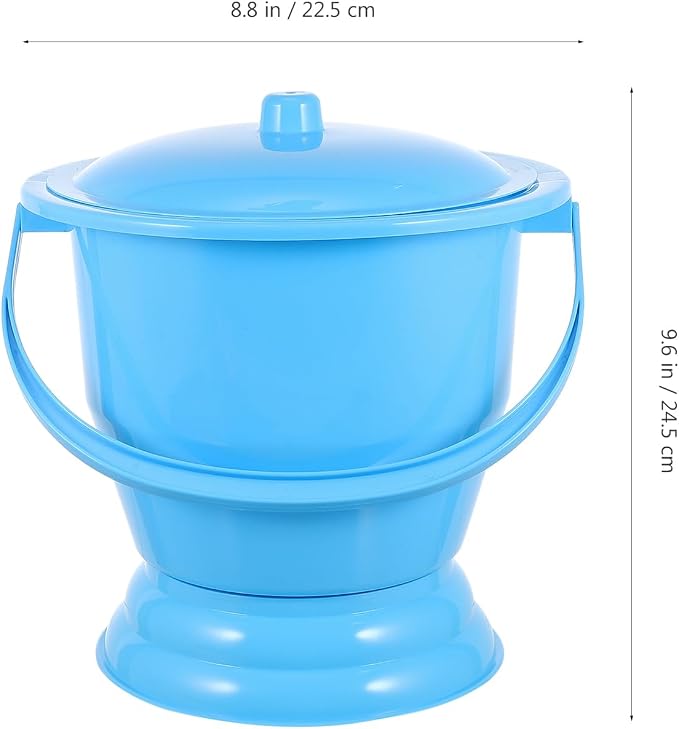 GLEAVI Portable Chamber Pot Urinal with Lid Lightweight Plastic Urine Bottle for Adults Kids Pregnant Women Bedside Pee Pot 9.64X9.64X8.85In