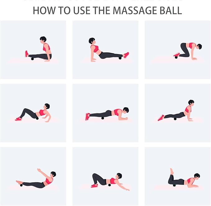 Hard Peanut Massage Ball, Double Lacrosse Massage Ball. Deep Tissue Massage Roller Mobility Ball for Physical Therapy Myofascial Release Muscle Relaxer Acupoint Massage (Black)