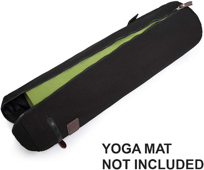 Yoga Mat Bag,Full-zip Exercise Yoga Mat Canvas Carry Bag for Women and Men - Double Storage Pocket,Easy Access Zipper, Adjustable Shoulder Strap and Handle,Fits Most Mat