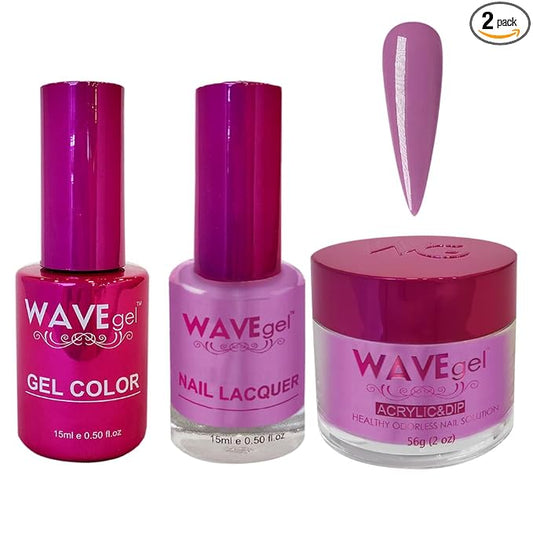 WAVEGEL Soak-Off Gel, Nail Lacquer & Acrylic/Dip Powder Matching Set - Princess Collection - #74 Wet Reflection