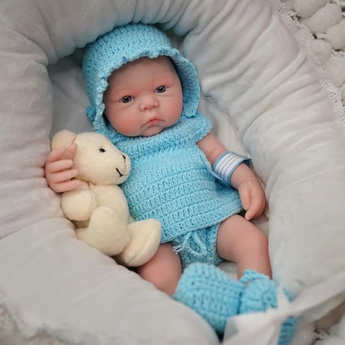 Mire & Mire Reborn Baby Dolls 12" Boy Micro Preemie Full Body Silicone Baby Doll Realistic That Look Real Open Eyes Baby Doll