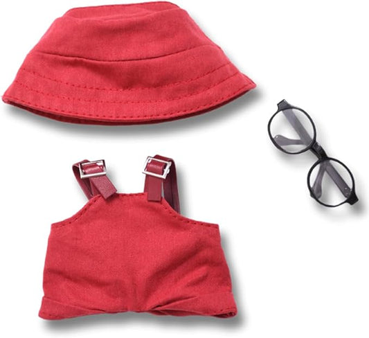 3 Set 17 cm Doll Clothes - 6.7 Inches Cute Dolls Dress - Premium Fashion Accessories, Doll Clothes+Overalls+Glasses Style Bundle,Gifts for Lovers (Style-B)