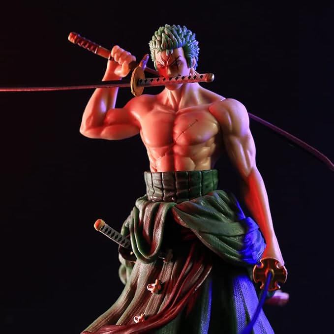 Zoro Action Figure,Three Swords Roronoa Zoro Anime Character Statue Anime Action Figure PVC Toy Figure Collection Gift for Boys and Girls