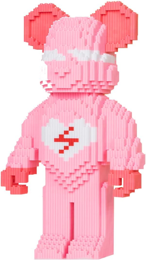 dOHOb Pink Lightning Bear Building Block Set, 4570 Pieces, Collection Display Set for Adults