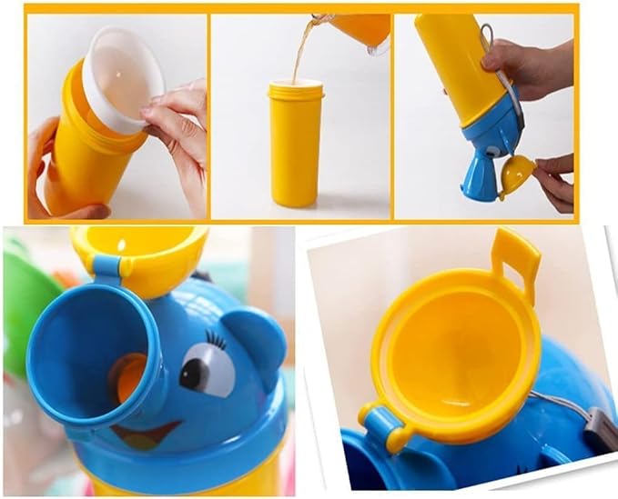 Portable Kids Baby Urinal Potty Bottle Emergency Toilet for Camping Car Travel - Yellow, 7 inch