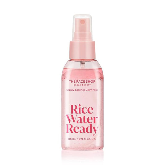 The Face Shop Rice Water Ready Glowy Essence Jelly Mist, Korean Skin Care, Skin Prep for Makeup with Peptides, Hydrating & Boosts Radiance
