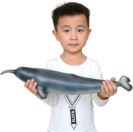 SmilerSmile Simulated Ocean Big Animal, One pc 15Inch Soft Filled Rubber Sea Educational Toys (Narwhale)