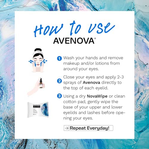 Avenova NovaWipes, Dry Eyelid Wipes, 30 Count | Non-Irritating, Durable & Absorbent Multi-Layer Dry Wipes for Use with Avenova Eyelid Spray