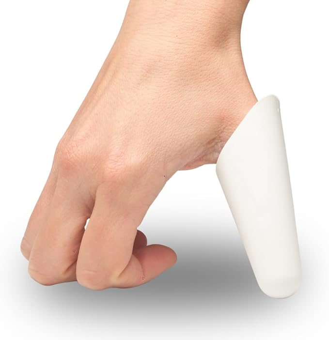 Thumbsavers Massage Tool for Deep Tissue and Trigger Point Massage – Thumb and Joint Support for Massage Therapists, Chiropractors and Physical Therapists – Hand Protection Aid (Medium, White)