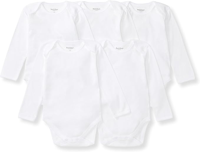 Burt's Bees Baby Bodysuits, Short Sleeve and Long Sleeve One-Pieces, 100% Organic Cotton