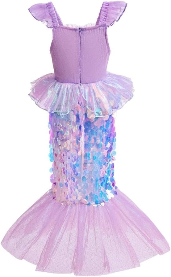 Dressy Daisy Little Toddler Girls Princess Mermaid Fancy Dress with Accessories Birthday Halloween Costume Size 3T to 10