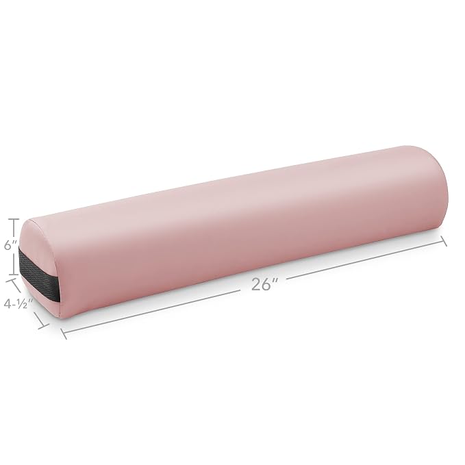 Saloniture 3/4 Round Massage Table Bolster Under-Knee Pillow Pad - 26 x 6 x 4-1/2 Inch - Pink