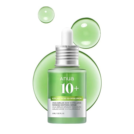 Anua Azelaic Acid 10 Hyaluron Redness Soothing Serum, Facial Serum for Blemish-Prone & Sensitive Skin, Lightweight & Hydrating Blemish Care, Hyaluronic Acid, Korean Skincare, 1.01 fl oz.