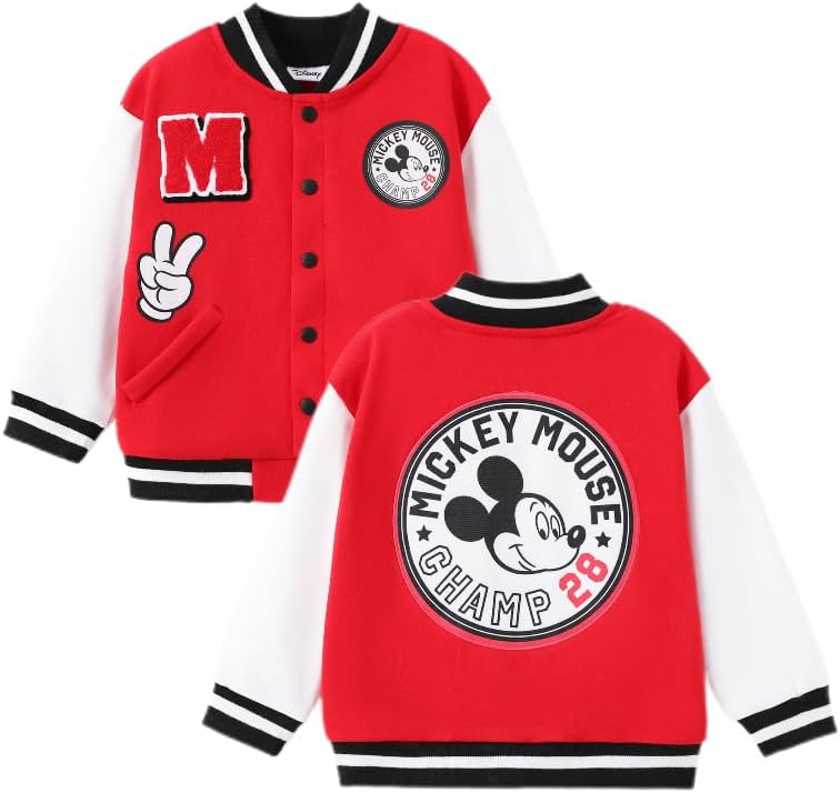 Disney Minnie Mickey Stitch Princess Frozen Marvel Jacket Lightweight Coat Button up Color Block Sweatshirt Sizes 2-14 Years