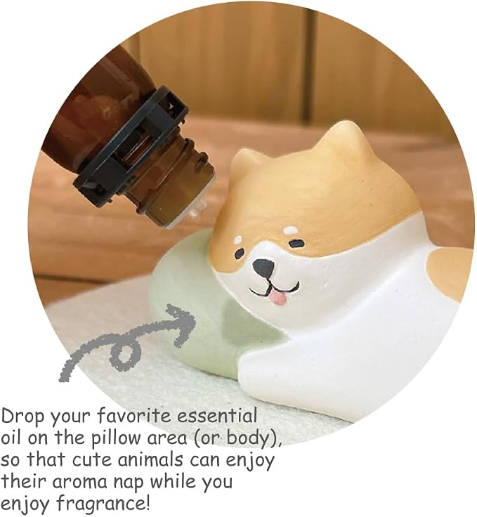 Stone Diffuser Sleeping Animals [ Designed in Japan] Non Electric Passive Diffuser for Essential Oil and Aromatherapy (Ceramic/Clay) (Sleeping Capybara)