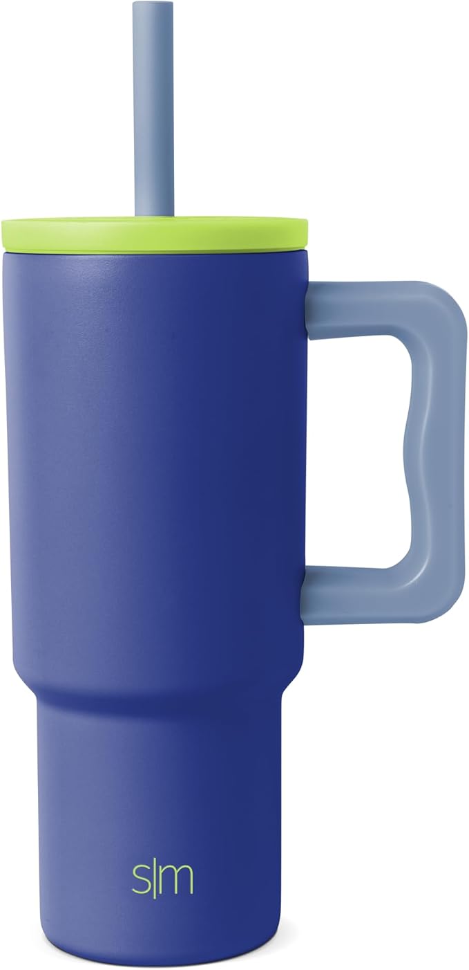 Simple Modern Kids 24 oz Tumbler with Handle and Silicone Straw Lid | Spill Proof and Leak Resistant | Reusable Stainless Steel Bottle | Gift for Kids Boys Girls | Trek Collection | Asteroid
