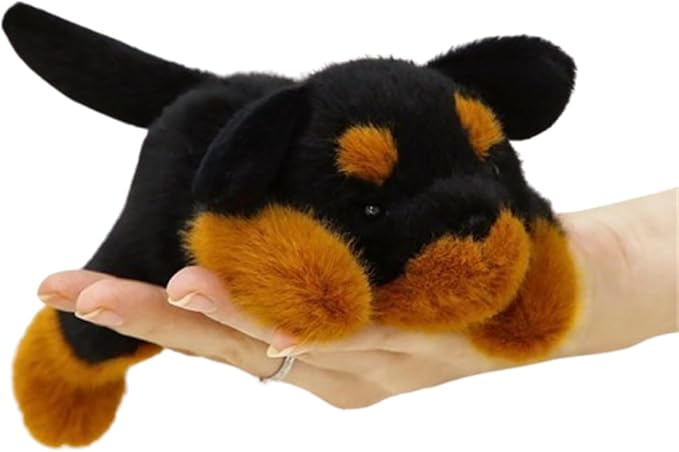 7.8 Inch Rottweiler Dog Stuffed Animals Plush,Cute Dog Weighted Stuffed Animal Soft Fluffy Puppy Plushies Toy Pillow Reward Gifts for Kids Boys Girls