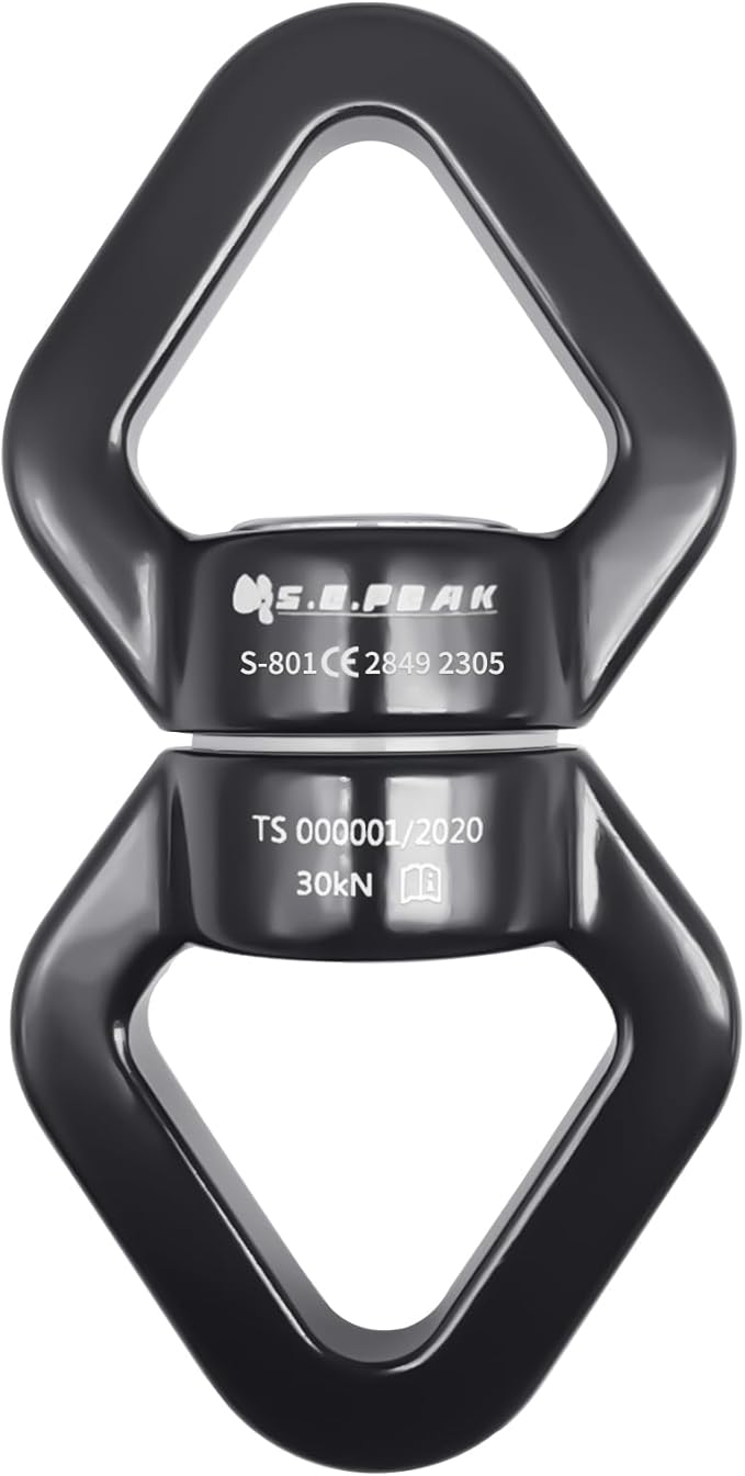 30kN Swing Swivel, CE Certified 360°Rotational Device, Silent Hanging Accessory for Tree Swing, Aerial Dance