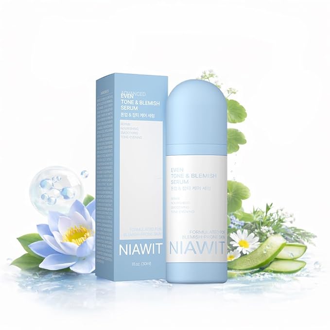Even Tone & Blemish Serum – Face Brightening & Dark Spot Correcting Repair Serum with Centella, Niacinamide | Helps Smooth, Hydrate & Nourish, Gentle for Acne-Prone Skin, 1 fl.oz / 30ml