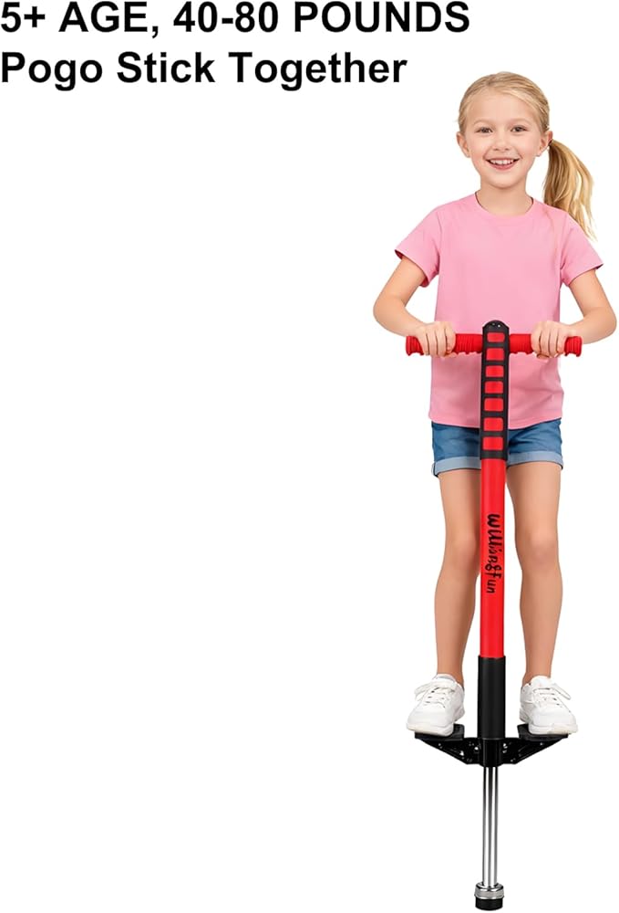 Pogo Stick for Kids Age 5 6 7, 8, 9, 10 and Up, 40 to 80 Lbs, Kids Pogo Stick, Toys for Ages 5-7, Gifts for Boys and Girls, for Kid, No Assembly Required