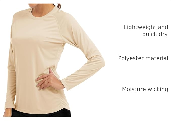 MAGCOMSEN Women's Long Sleeve Shirts UPF 50+ Sun Protection Shirts for Hiking Fishing Workout Rash Guard